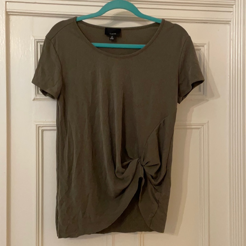 Lumiere Small Olive Green Women’s Short Sleeve Top
